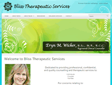 Tablet Screenshot of blisstherapeutic.com